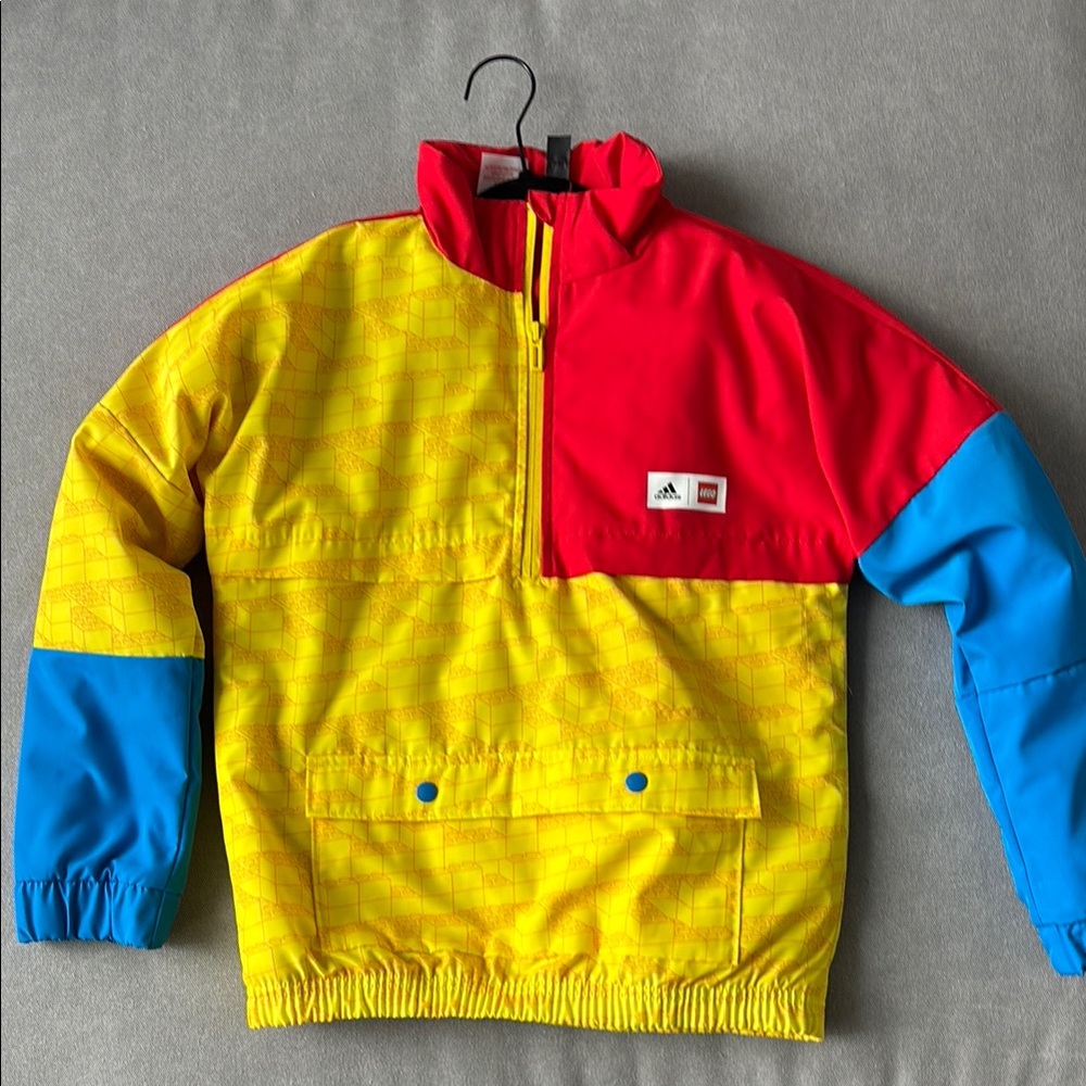 Adidas Red Yellow Blue Colorblock Pullover Jacket